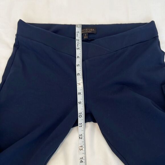 ActiveUSA szL blue elastic wrap front waist leggings great closet staple GUC - Picture 8 of 9